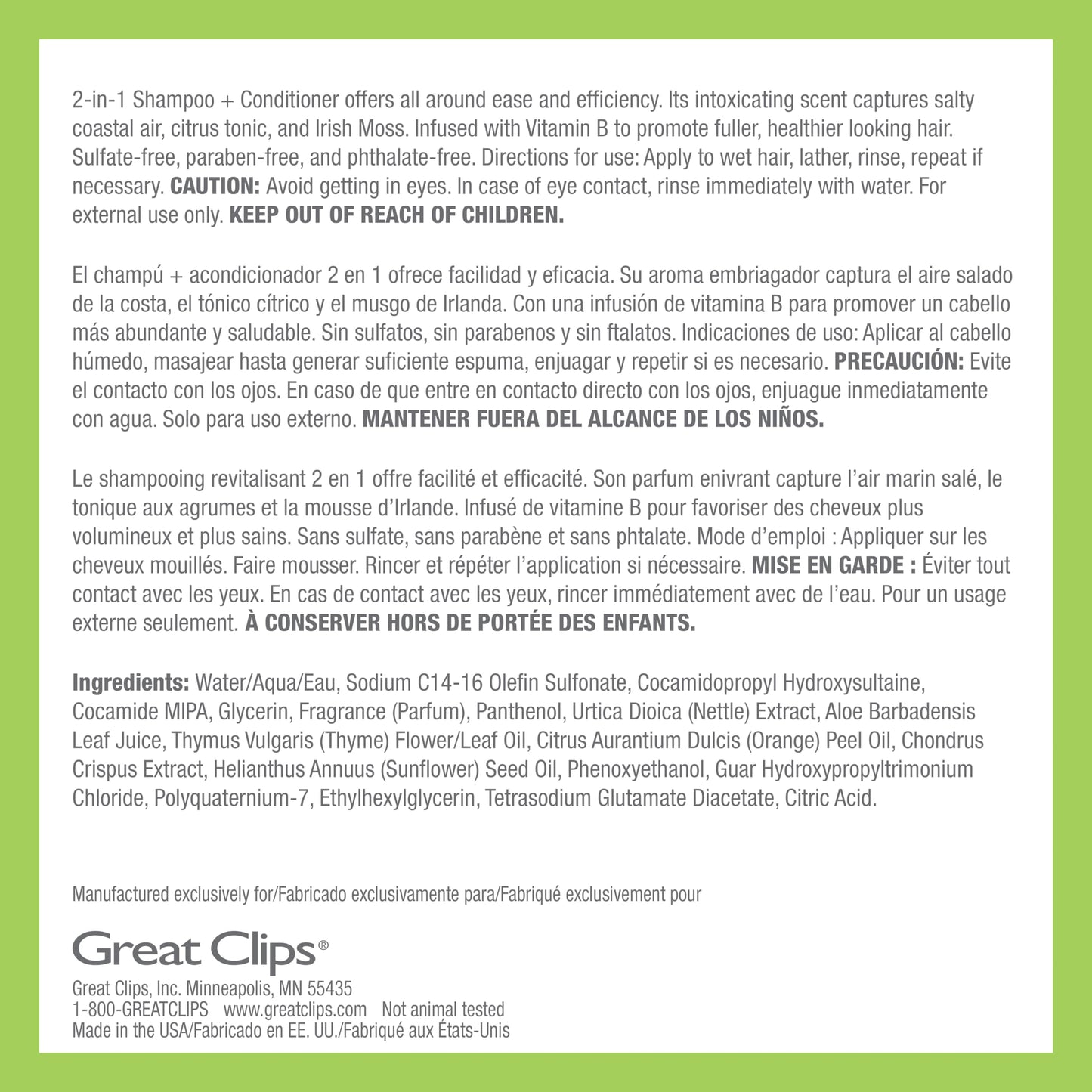 GREAT CLIPS LATITUDE 2-in-1 Shampoo + Conditioner | Daily Shampoo and Conditioner Set for Men | Promotes Full + Healthy Hair | 32oz | Packaging May Vary
