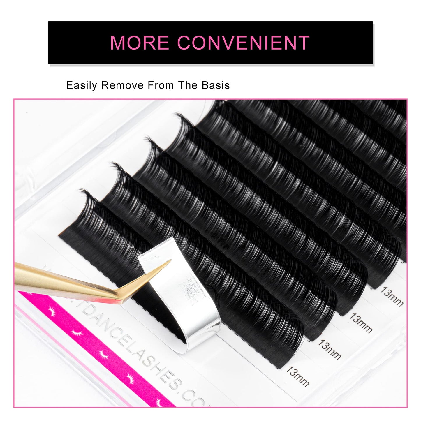 TDANCE Lash Extension Matte Black Eyelash Extension C CC D DD J B L Curl Volume & Classic Lash Extensions 0.03-0.18mm Thickness Professional Salon Use(0.03-DD,16 mm)