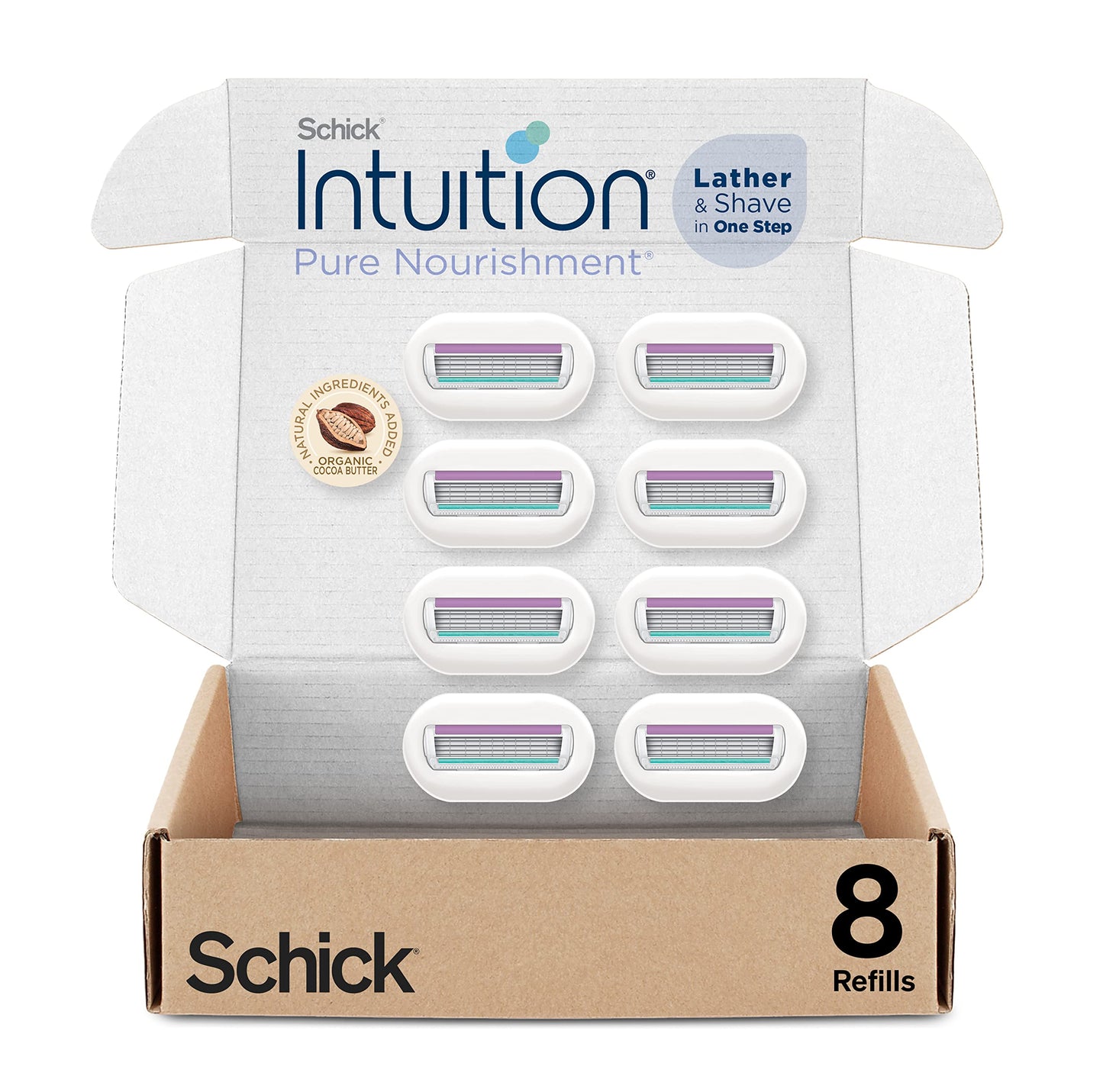 INTUITION Schick Razors for Women Variety Pack with 1 Razor Handle & 4 Intuition Razor Blades Refill | Shaving Kit Women & Schick Intuition Refill