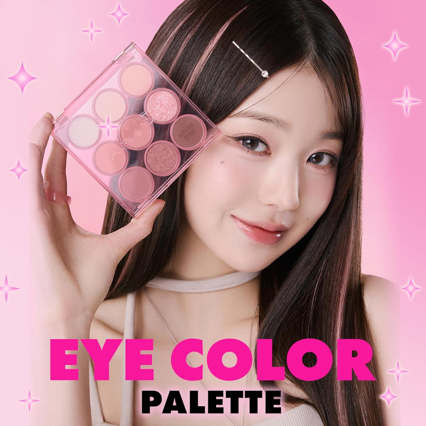 Amuse SEOUL Eye Color Palette - 9-Cool Rose Tones, Blendable Matte & Shimmer Eyeshadow, Vegan Korean Makeup | 02 Cool Rose