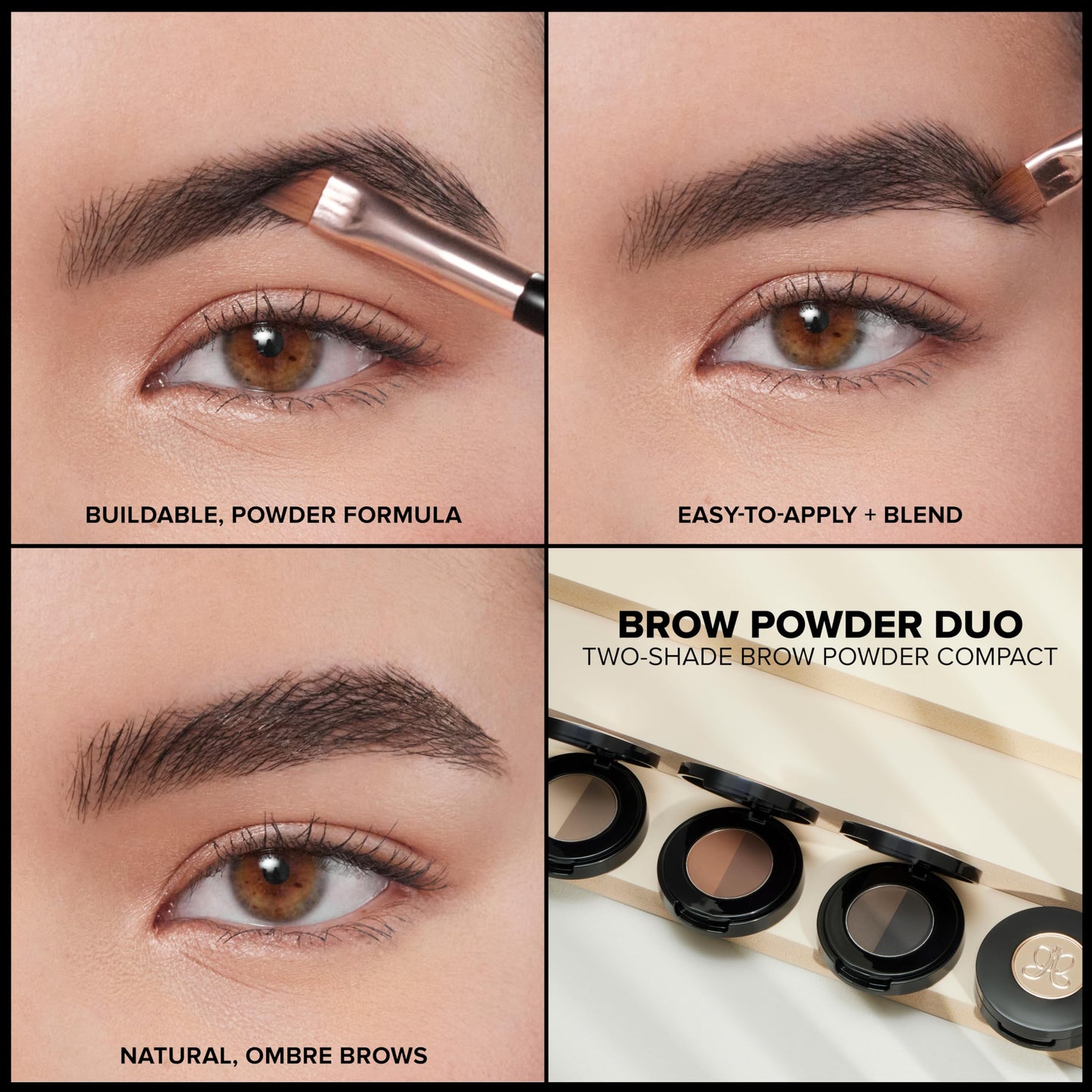 Anastasia Beverly Hills Brow Powder Duo - High-Pigment Compact Brow Powder with Mirrored Travel Case, Blendable Formula for Filling & Shaping Brows - Medium Brown