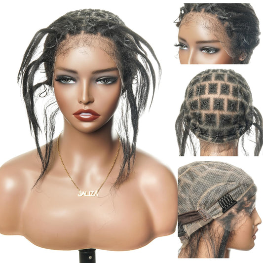 JALIZA HD Lace Crochet Wig Cap for Braiding, 13x1 Hand-Tied Natural Scalp Base, Glueless Breathable Wig Cap with Baby Hair for DIY Braids & Thinning Hair