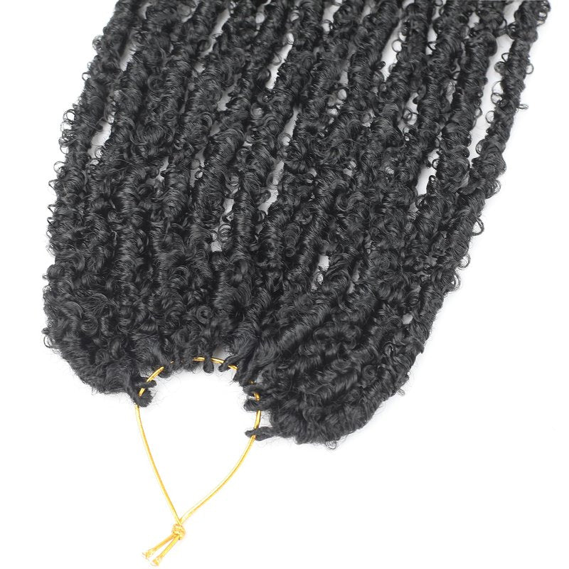 Long Butterfly Locs Crochet Hair With Goddess Locs Curly Ends 28 Inch Distressed Locs Crochet Hair For Black Women Hair Extensions (28 Inch, 6packs,1B)