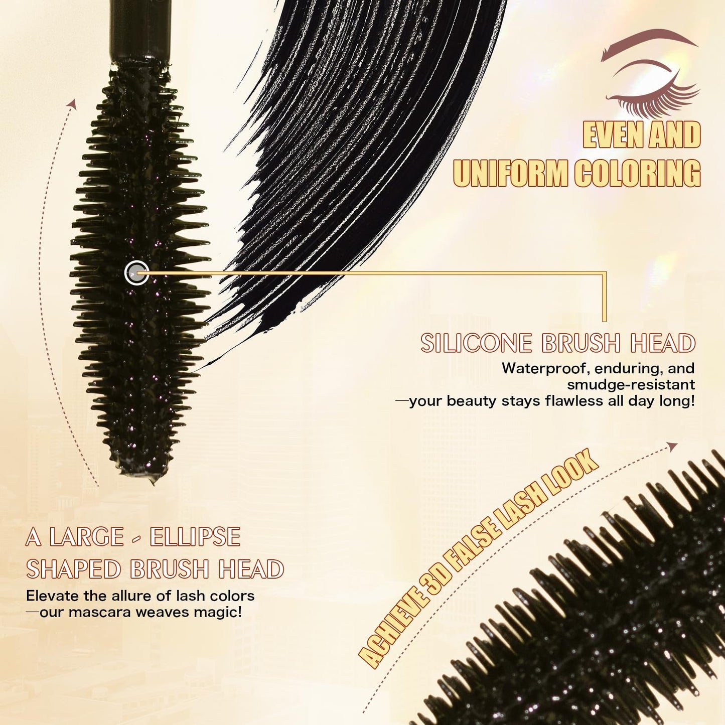 Dual-effect mascara, black and brown