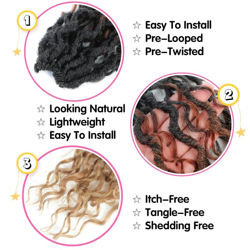 Goddess Locs Crochet Hair - 18 Inch Faux Locs for Black Women | Curly Ends, 8 Packs, 1B/30/27#