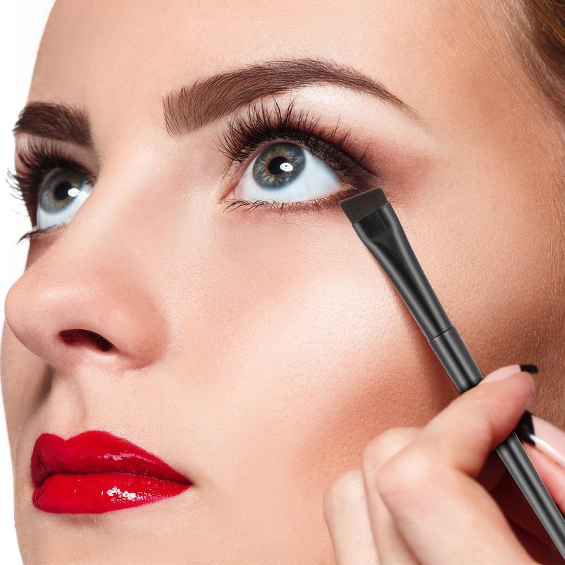 16 Pcs Brow Tint Brush Eyeliner Brush Eyebrow Brush Tint Ultra Thin Angled Eye Liner Brush Applicator, Fine Angled Eyebrow Tint Brushes, Eyeshadow Eye Brow Makeup Brush Applicator