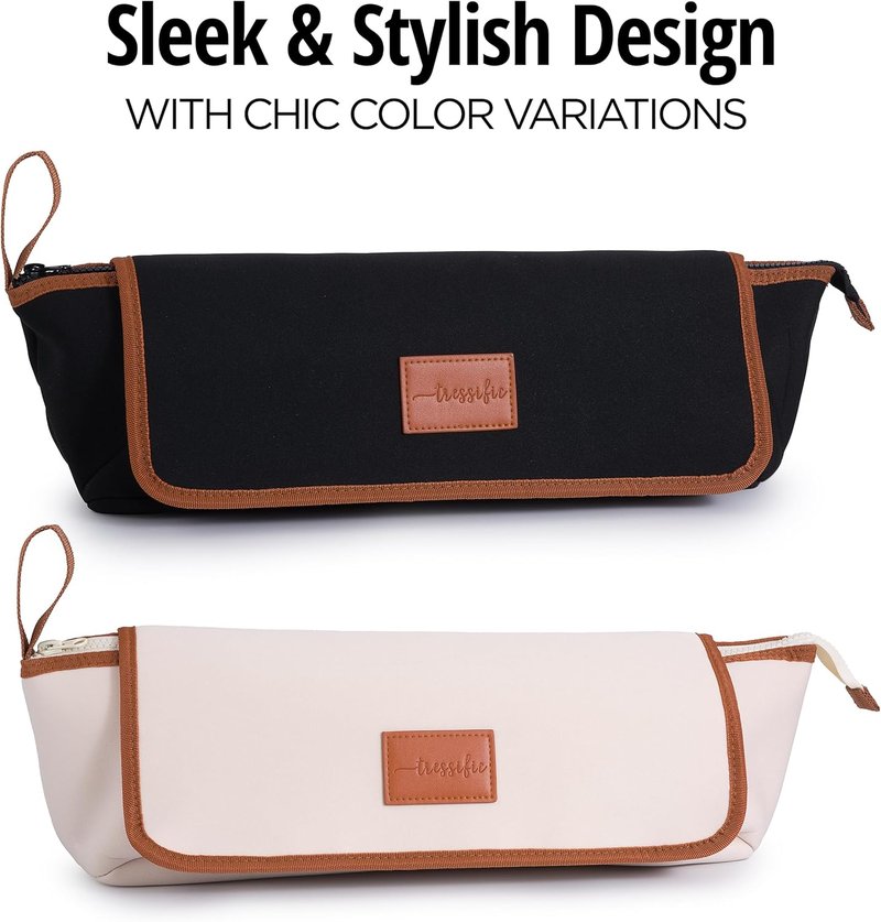 Heat Resistant Hair Tools Travel Bag - 17-Inch Extra Long Storage Case for Curling Irons, Flat Irons & Brushes | Padded Organizer for Travel & Home