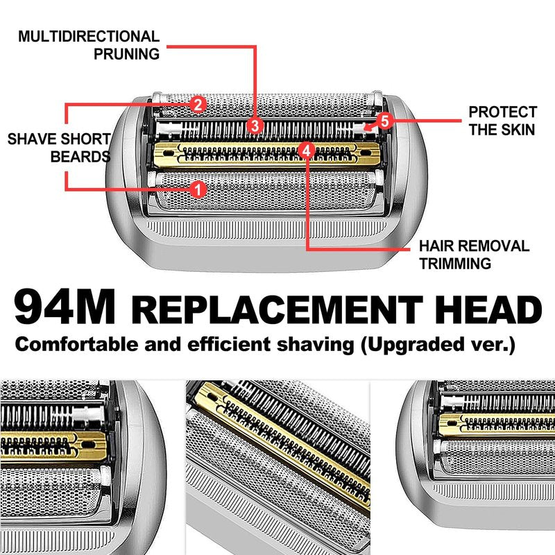 Series 9 Pro 94M Electric Replacement Shaver Head Accessories Shaver Compatible with Braun Series 9 Pro Electric Razors 9290cc, 9291cc, 9370cc, 9376cc, 9293s, 9260s, 9295cc, 9385cc,(Upgraded ver.)