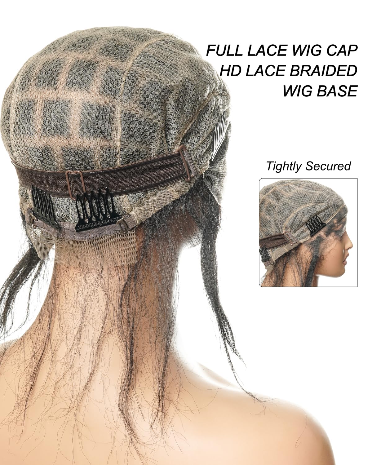 JALIZA HD Lace Crochet Wig Cap for Braiding, 13x1 Hand-Tied Natural Scalp Base, Glueless Breathable Wig Cap with Baby Hair for DIY Braids & Thinning Hair