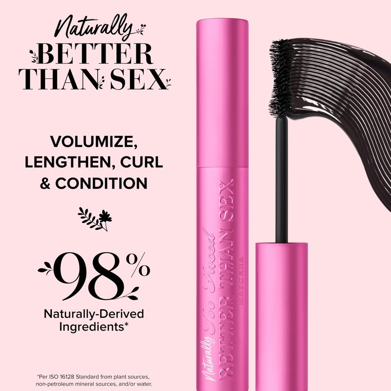 Too Faced Naturally Better Than Sex Mascara | Volumizing, Nourishing, Curling + Safe for Sensitive Eyes, 0.16 Fl Oz