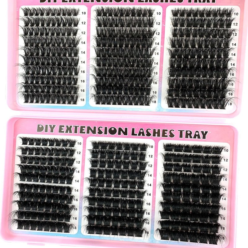 UMIRYAO 200D-60D large capacity eyelash book single cluster artificial mink false eyelashes 500pcs thick eyelashes 0.07mm D curly false eyelashes 10-18mm mixed mink lashes (ZH01/60pai)