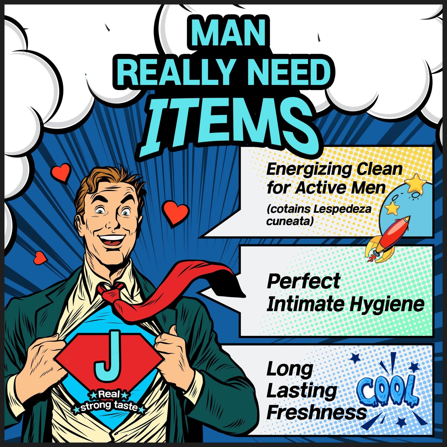 중심얼얼 Joongsim Ulul 515 Mens Cleanser, Cooling Menthol Intimate Remove Odor Hygiene Foam Body Wash 5.07 fl. oz