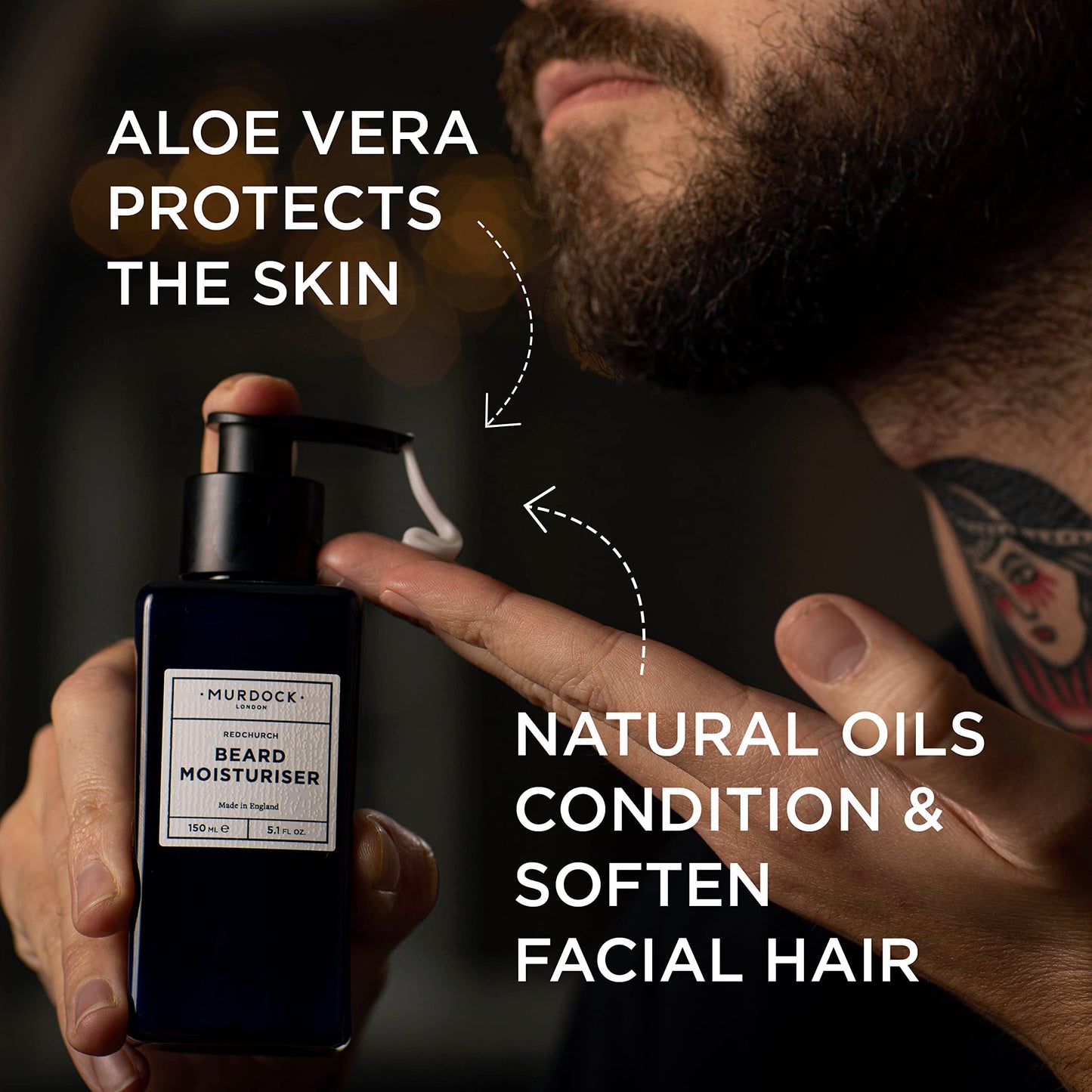 Murdock London Lightweight Beard Moisturizer For Men – Hydrating Beard Softener for Men & Skin Comfort – Clean Label Moisturizer for Daily Use, Reduce Flakiness & Irritation (5.1 FL OZ)