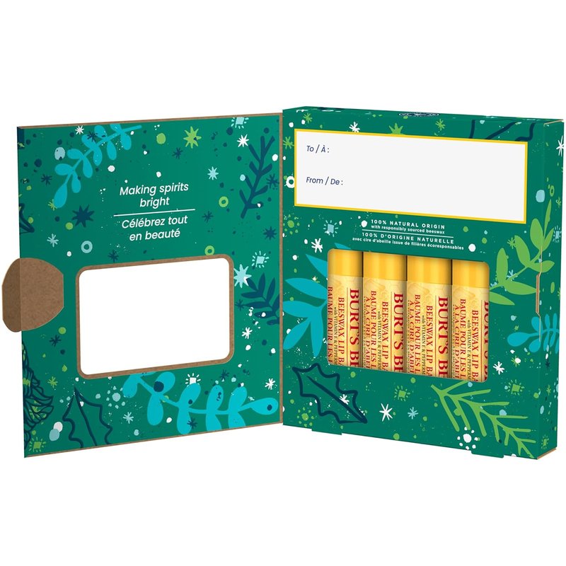 Burt's Bees Lip Balm Gift Set - Classic Beeswax Lip Balms | 4-Pack, 0.15 oz Each