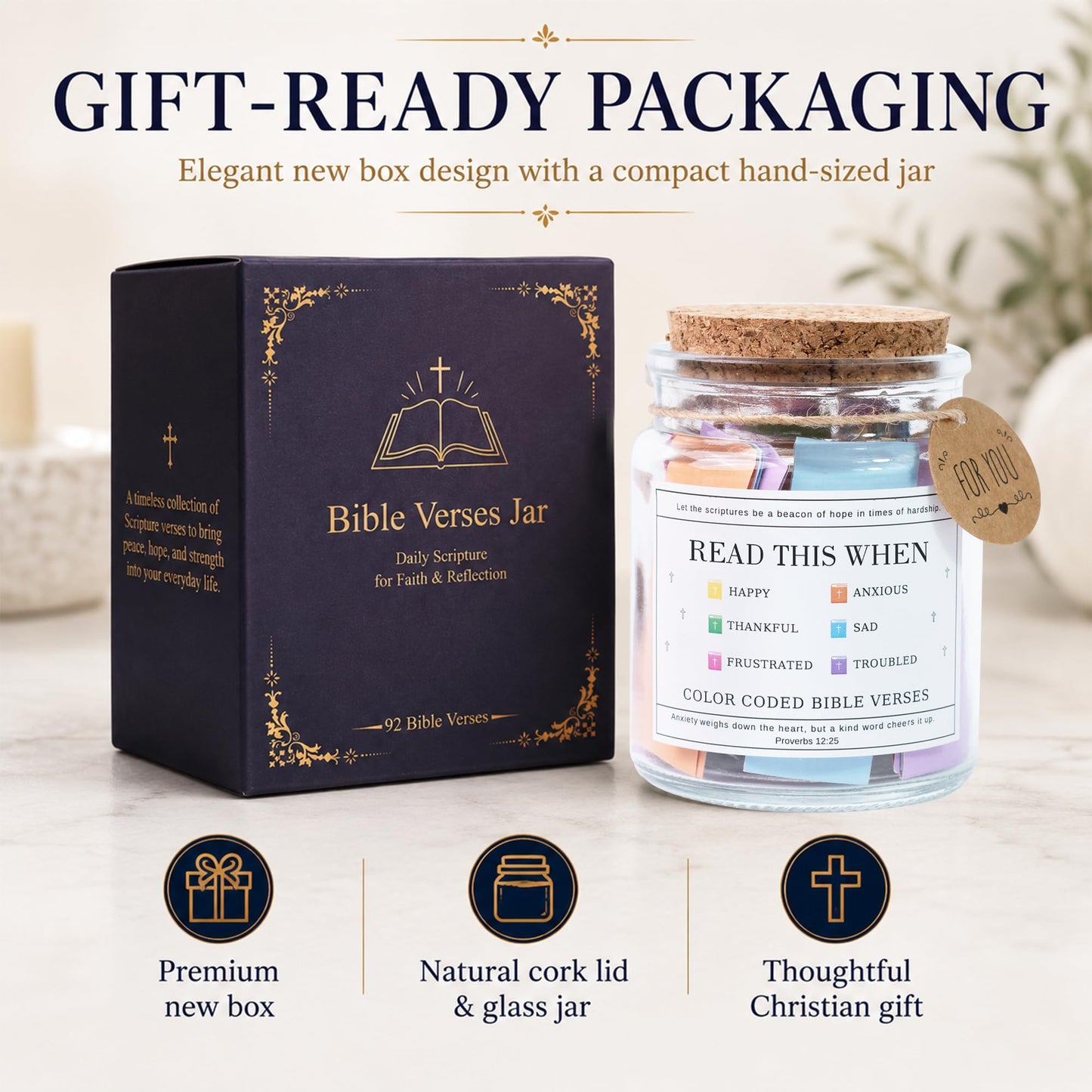 Read This When Bible Verses Jar – Birthday Gifts for Women, Christian Gifts for Women, Graduations Gift for Her, Fathers Day Gift