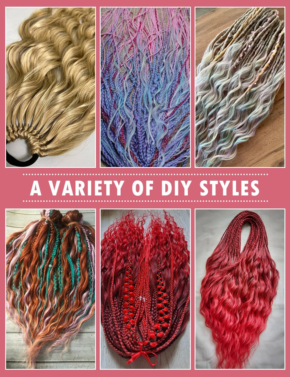Curly Braiding Hair - 300g Rainbow Peafowl Ocean Wave Synthetic | Loose Deep Wavy Twist for Boho Braids