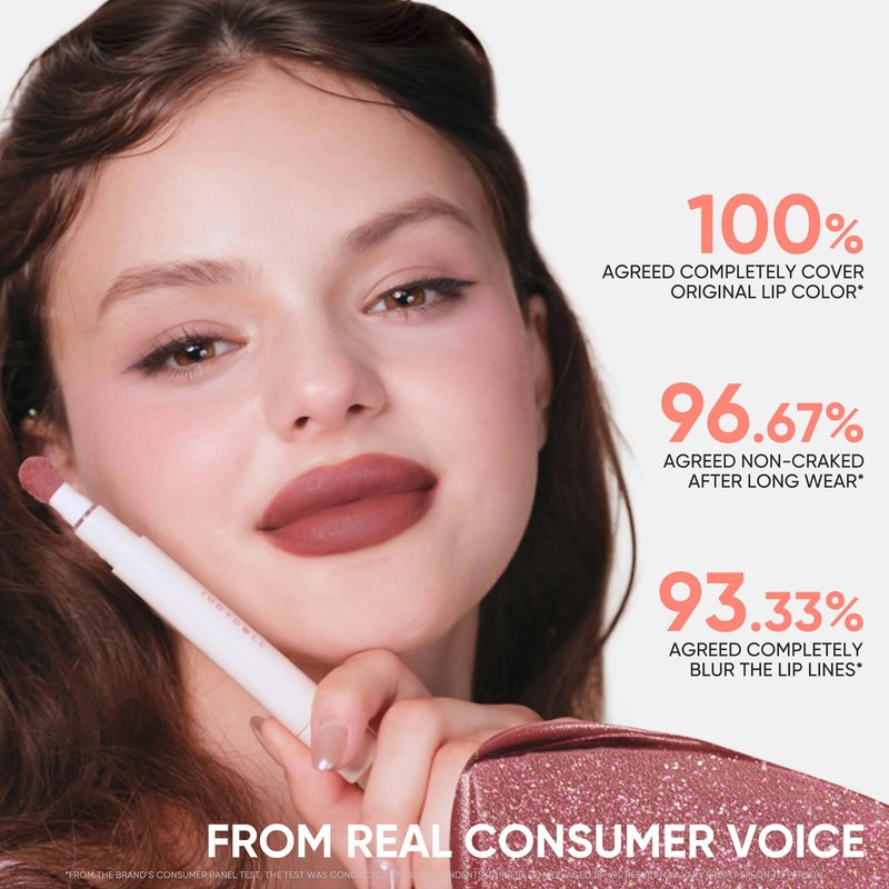 JUDYDOLL Cushion Matte Lip Cream, Hydrating Matte Lipstick with Tripeptide & Squalane, Lip Line Blurring, Velvet Lip Mud, Smudge-Proof,Long-Lasting, Non-craked (G204 Taro Haze)