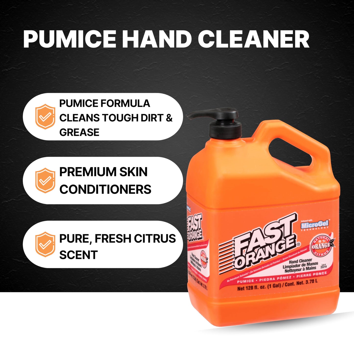 Fast Orange Permatex 25219 Pumice Lotion Hand Cleaner with Pump, 1 Gallon (Pack of 2)