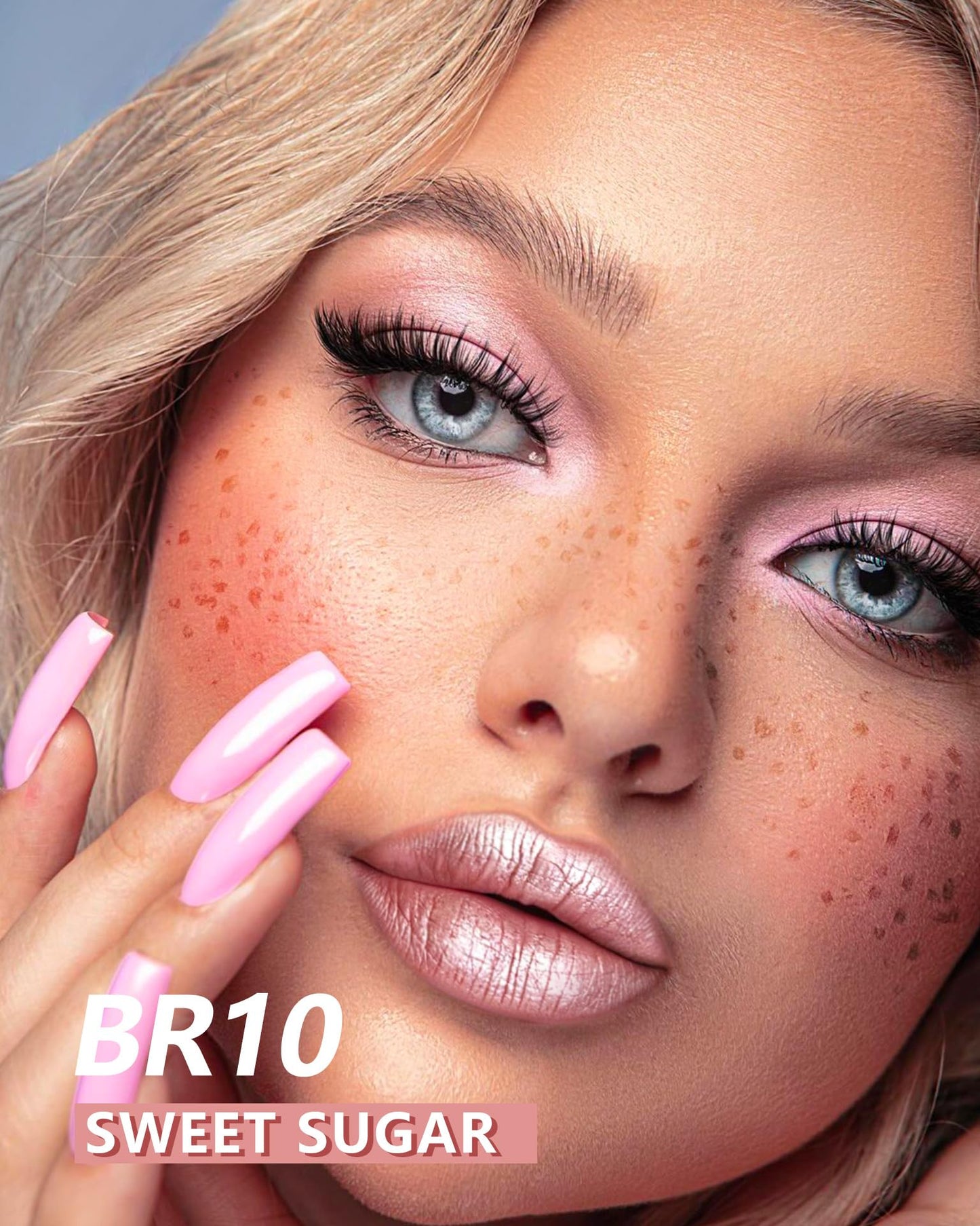 MAKI YIKA Metallic Pink Lipstick for Women Nude Lipsticks for Mother Long Lasting Shine Glitter Lipstick No Smudge No Transfer Liquid Lip Gloss (BR010 Sweet Sugar)