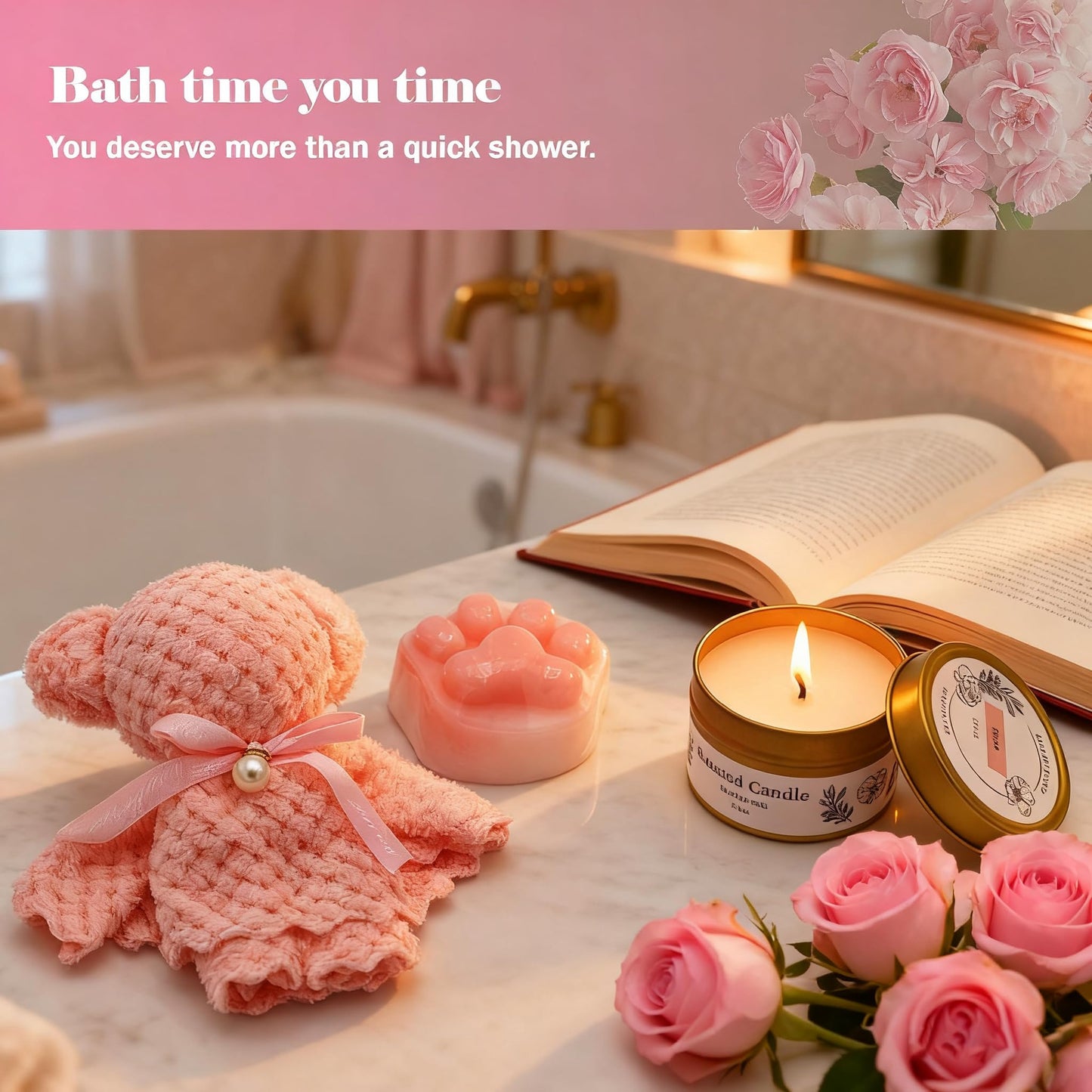 Self Care Gift Set for Women Birthday Christmas Valentine's Day Anniversary Gifts Basket for Her Bestie Girlfriend Daughter Friends Sister with Tuff Blanket, Coffee Mug, Scented Candle etc.