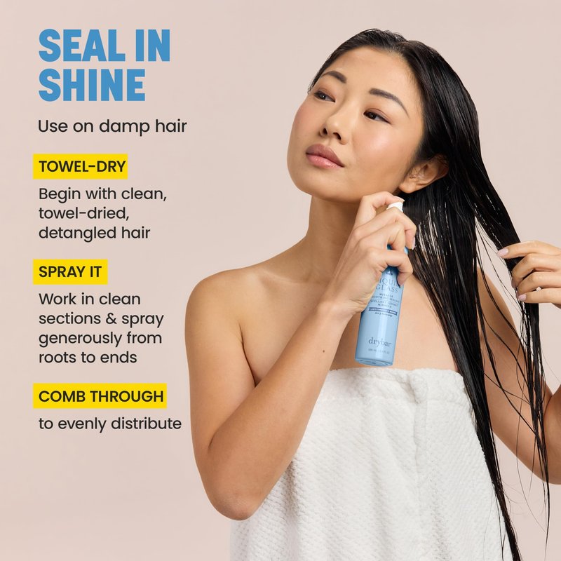 Drybar Liquid Glass Moisture-Rich Miracle Smoothing Sealant for Fine-Medium Hair | Heat Protectant for Hair, Lasts Through 3 Washes for Long-Lasting Frizz Resistance and High-Shine Finish