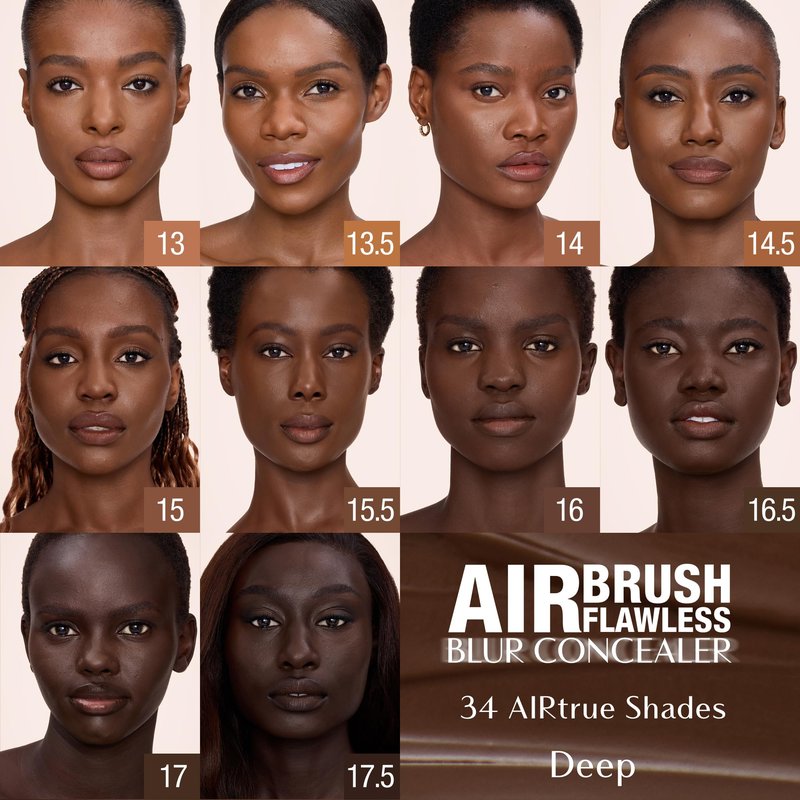 Charlotte Tilbury AIRbrush Flawless Blur Concealer - Concealer for Dark Circles, Blemishes & More - Hydrating, Full Coverage with a Natural Matte Finish - 16 Deep