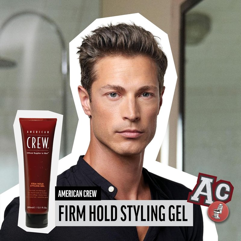 American Crew Hair Styling Gel - Firm Hold, Non-Flaking Formula | 33.8 Fl Oz