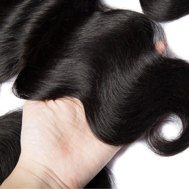 Lemoda 13x4 HD Transparent Lace Frontal - Body Wave Brazilian Virgin Human Hair | Natural Black 18 Inch
