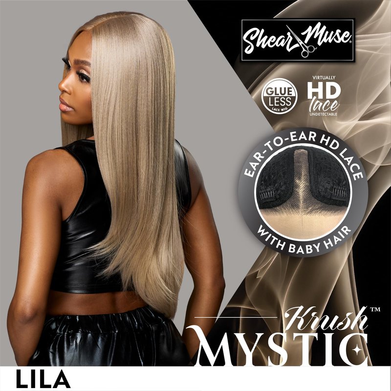 Sensationnel Shearmuse Mystic Krush Lacewig - Lila Glueless Synthetic Preplucked Hairline Deep Laceparting Hand Tied (OLIVEBEIGE)