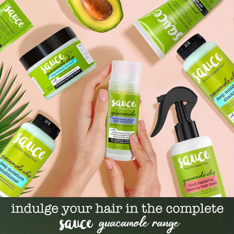 SAUCE Deep Conditioning Hair Mask for Dry Damaged Hair, Guacamole Whip (12 Fl Oz) Frizz Control with Avocado, Jarrah Honey, Monoi & Argan Oil