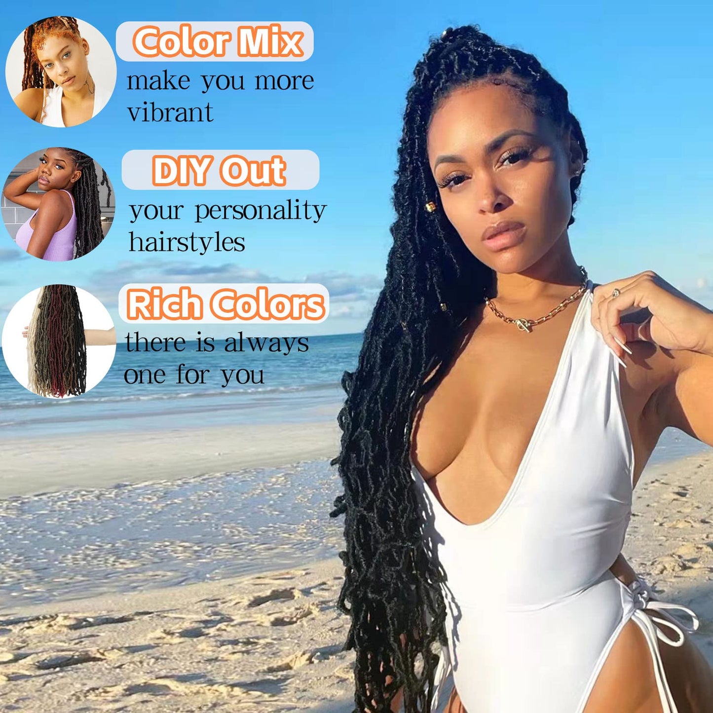 Soft Locs 26 Inch 7 Packs Ombre Crochet Hair Pre Looped Faux Locs Crochet Hair For Black Women Butterfly Locs Hair Nu Goddess Braids Crochet Hair(1B/30/27, 26 Inch, 7 Packs)