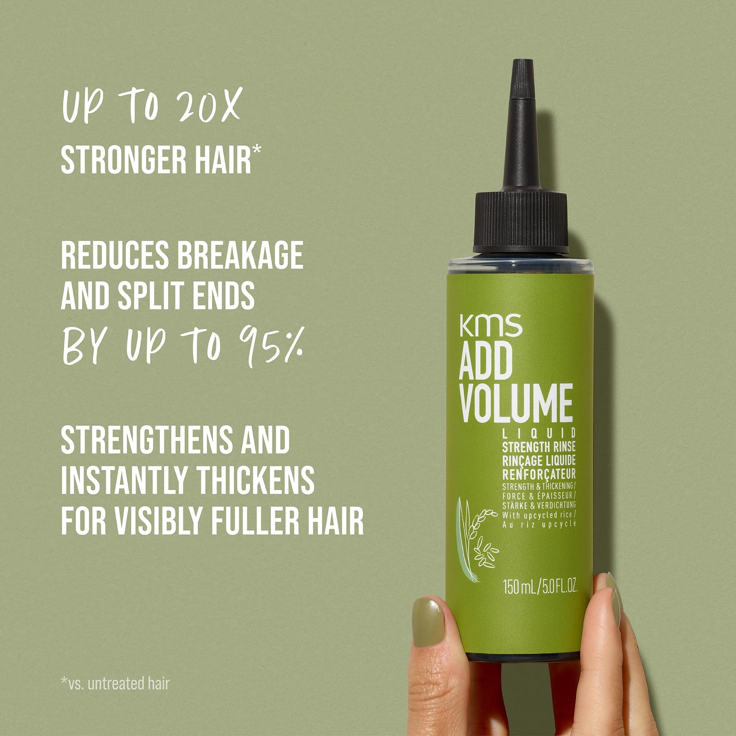 AddVolume Liquid Strength Rinse Treatment, Strength & Thickening for Fine to Medium, Thin Hair, 150ml