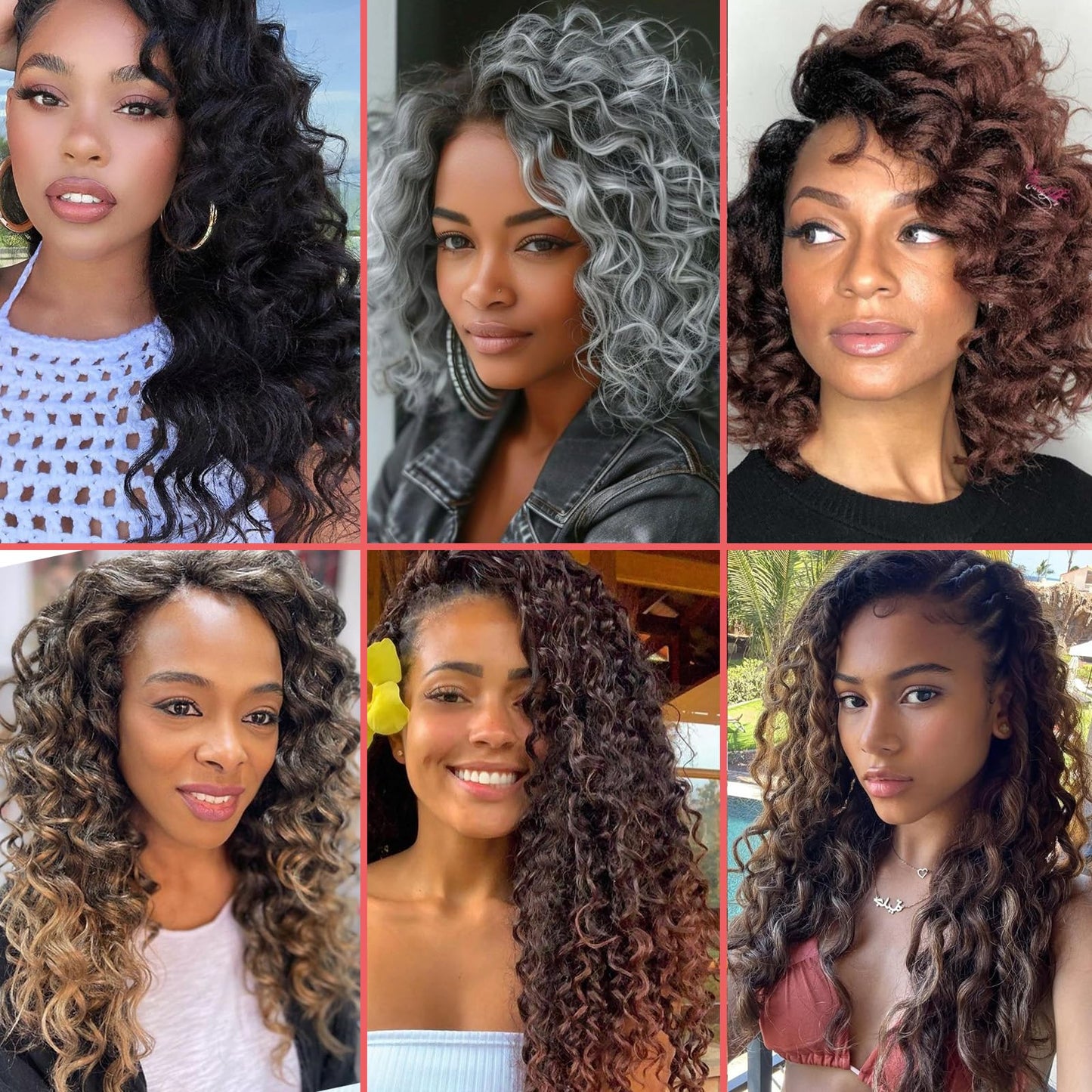 Leeven 14 Inch Pre Looped Ocean Wave Crochet Hair 8 Packs Black Short Curly Crochet Hair Boho Ocean Braids Pre Twisted Synthetic Deep Wavy Crochet Braids for Women