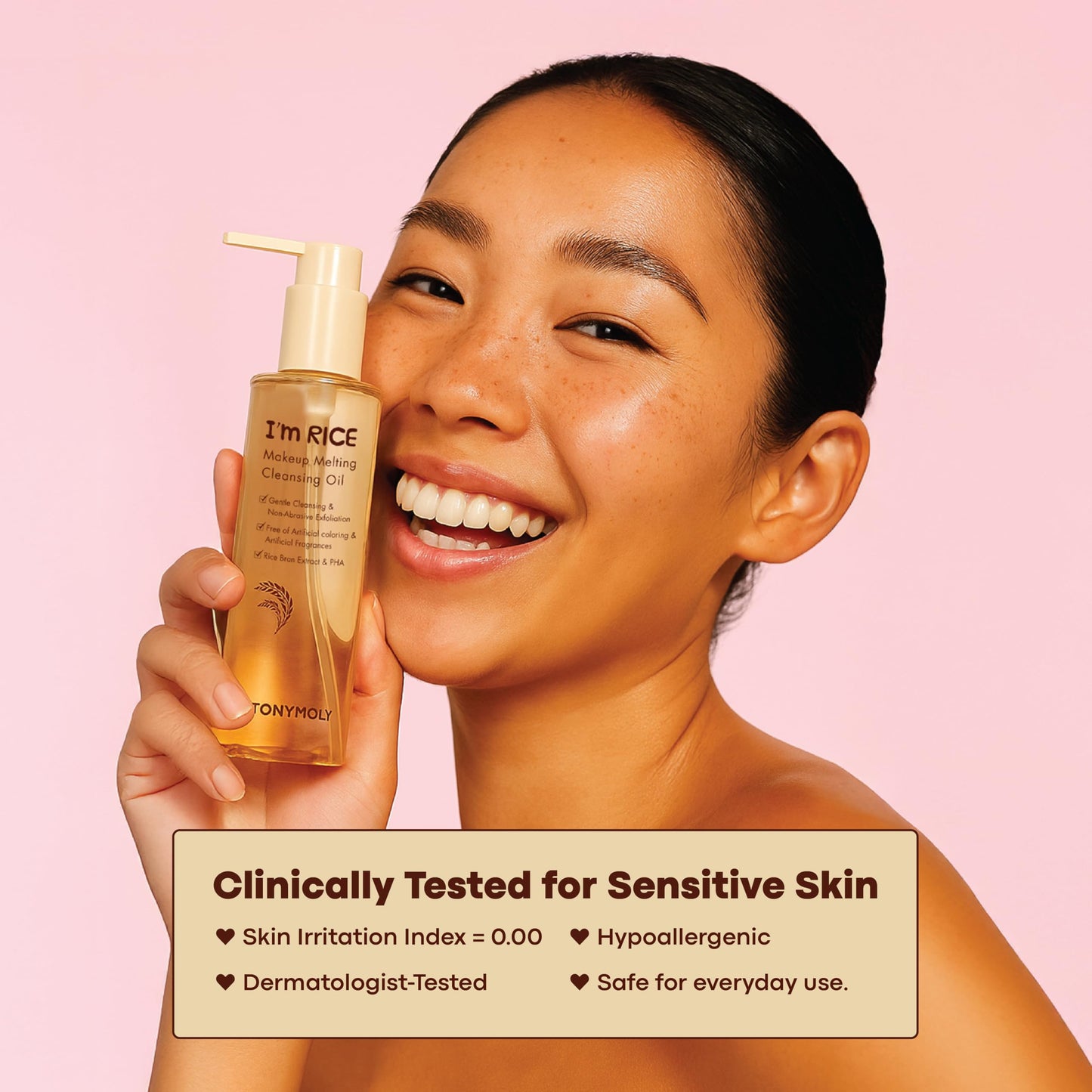 TONYMOLY I’m Rice Makeup Melting Cleansing Oil – 215ml | Gentle Cleanser for Sensitive Skin | Removes Makeup & Impurities | Rice Bran Oil + PHA | Non-Comedogenic, Fragrance-Free, Korean Skincare