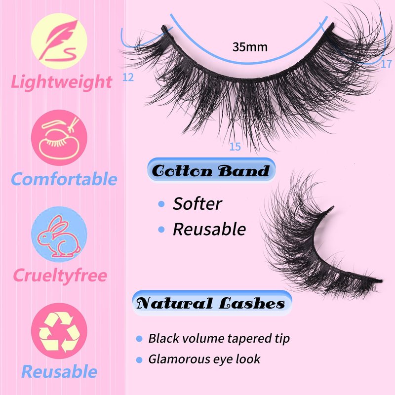 Natural Manga Eyelashes Cat Eye Lashes Spiky Eyelash That Look Like Extensions Strip Lashes Wispy Eyelashes Soft 17mm Foxy Eyelash by Yaiseiko