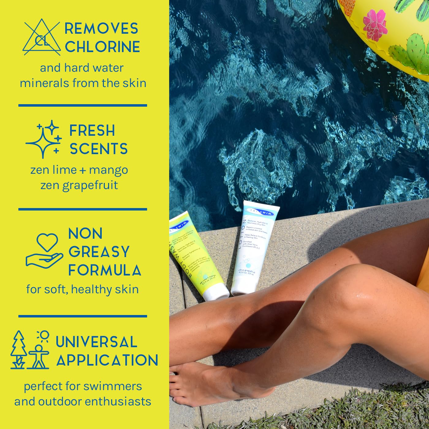 TRISWIM Body Care Gift Set - After Swim Body Wash & Lotion 8.5 fl oz | Citrus-Scented with Aloe Vera & Chamomile | Protects Skin from Sunburn & Chlorine Damage