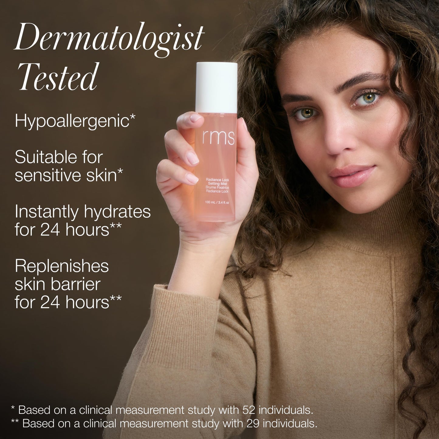 RMS Beauty Radiance Lock Setting Mist - Hydrating Alcohol-Free Makeup Spray - Dewy Glow Finish with Niacinamide & Hyaluronic Acid - 2.0 fl oz