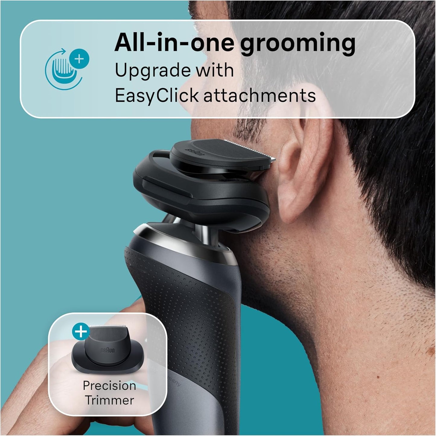 Braun Electric Shaver for Men - Series 7 7127cs | Waterproof Wet & Dry Shaving, Beard Trimmer, Space Grey