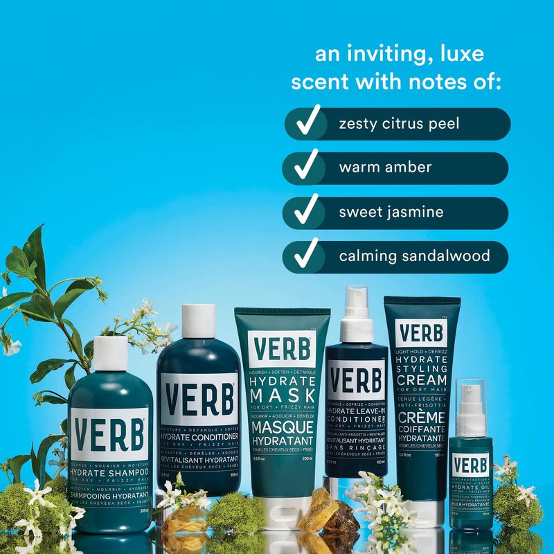 VERB® Hydrate Shampoo Cleanses Dry and Frizzy Hair to Reduce Frizz and Add to Moisture Hair, 12 oz