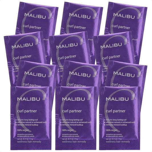 Malibu C Curl Partner Wellness Remedy (12 Packets) - Removes Mineral Build up for Healthier + Bouncier Curly Hair - Contains Gentle Antioxidants for Curly Hair Care