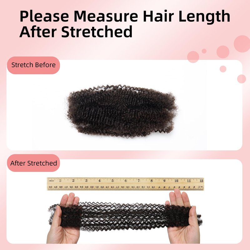 Stancia Afro Kinkys Bulk Human Hair, 14’’ Human Braiding Hair, 100% Human Hair Bundles for Dreadlocks Extensions Repair Locs, Twist Braiding (50g/pack)