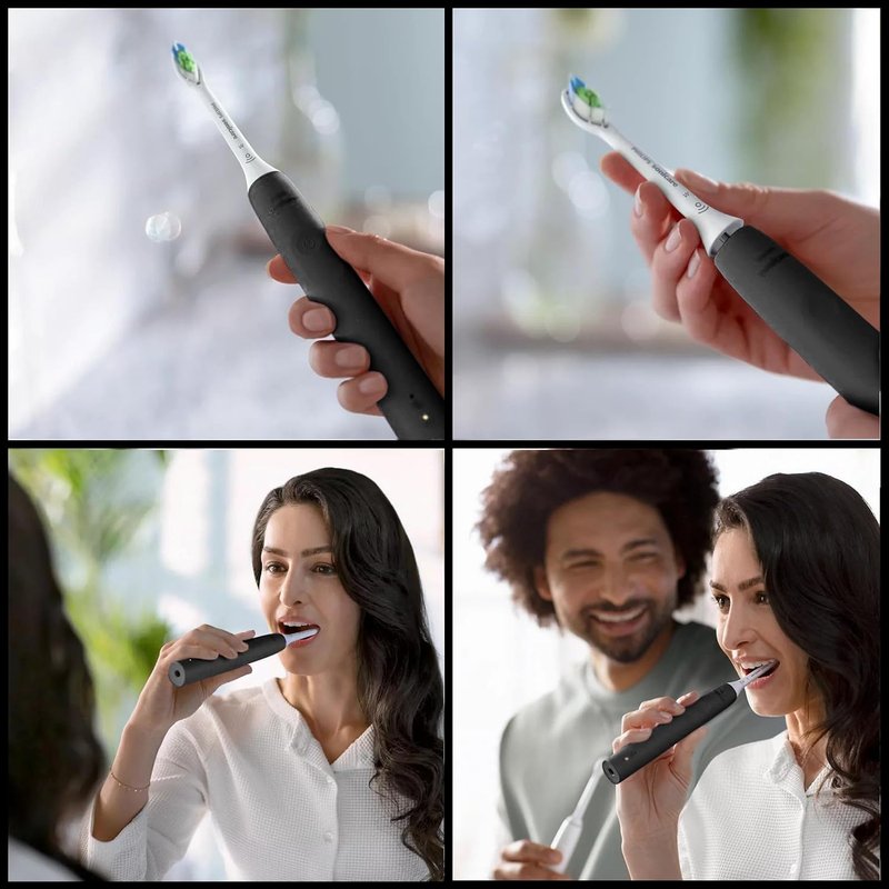 Philips Sonicare Electric Toothbrush - DiamondClean 2-Pack Bundle | Rechargeable, Pressure Sensor, Travel Case, Black