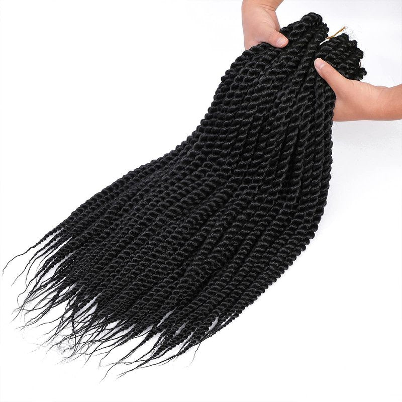 Admutty Havana Twist Crochet Hair, Jumbo Senegalese Twist Pre-Looped Synthetic Braiding Hair for Women, Soft & Lightweight Pre-Twisted Crochet Braids