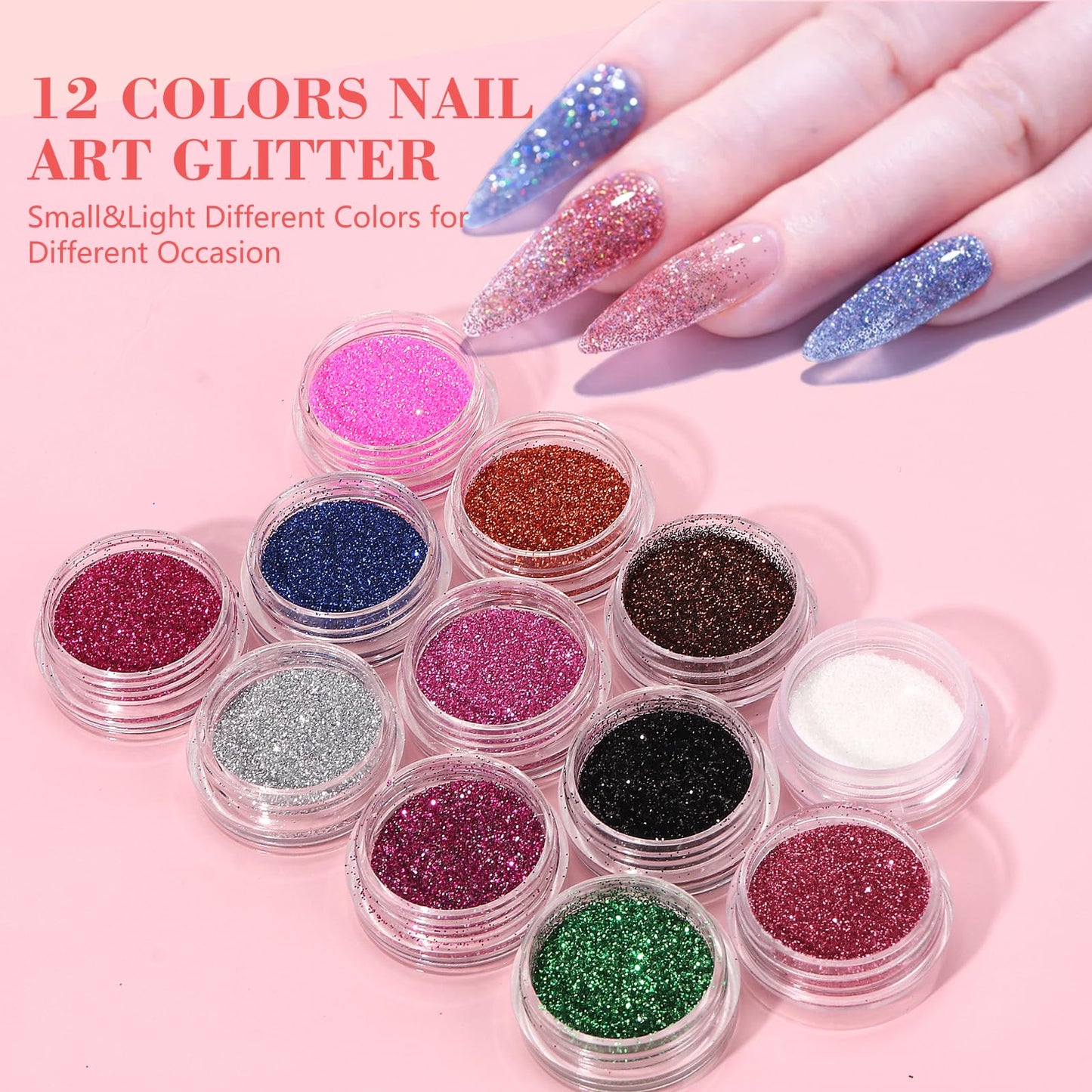 Nail Practice Hand for Acrylic Nail Kit, Fake Nail Mannequin Hand for Nails Practicing, Nail Training Finger with Acrylic Nail Kit Powder Nail Art Tools Professional Nail Starter Set