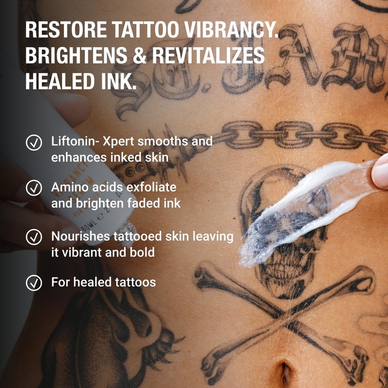Stories & Ink Tattoo Care | VIBRANCY SERUM for Healed Tattoos | Brightening Treatment to Enhance Ink Color & Restore Faded Tattoo Pigment, Lightweight Hydrating Aftercare, 60 mL / 2 Fl Oz