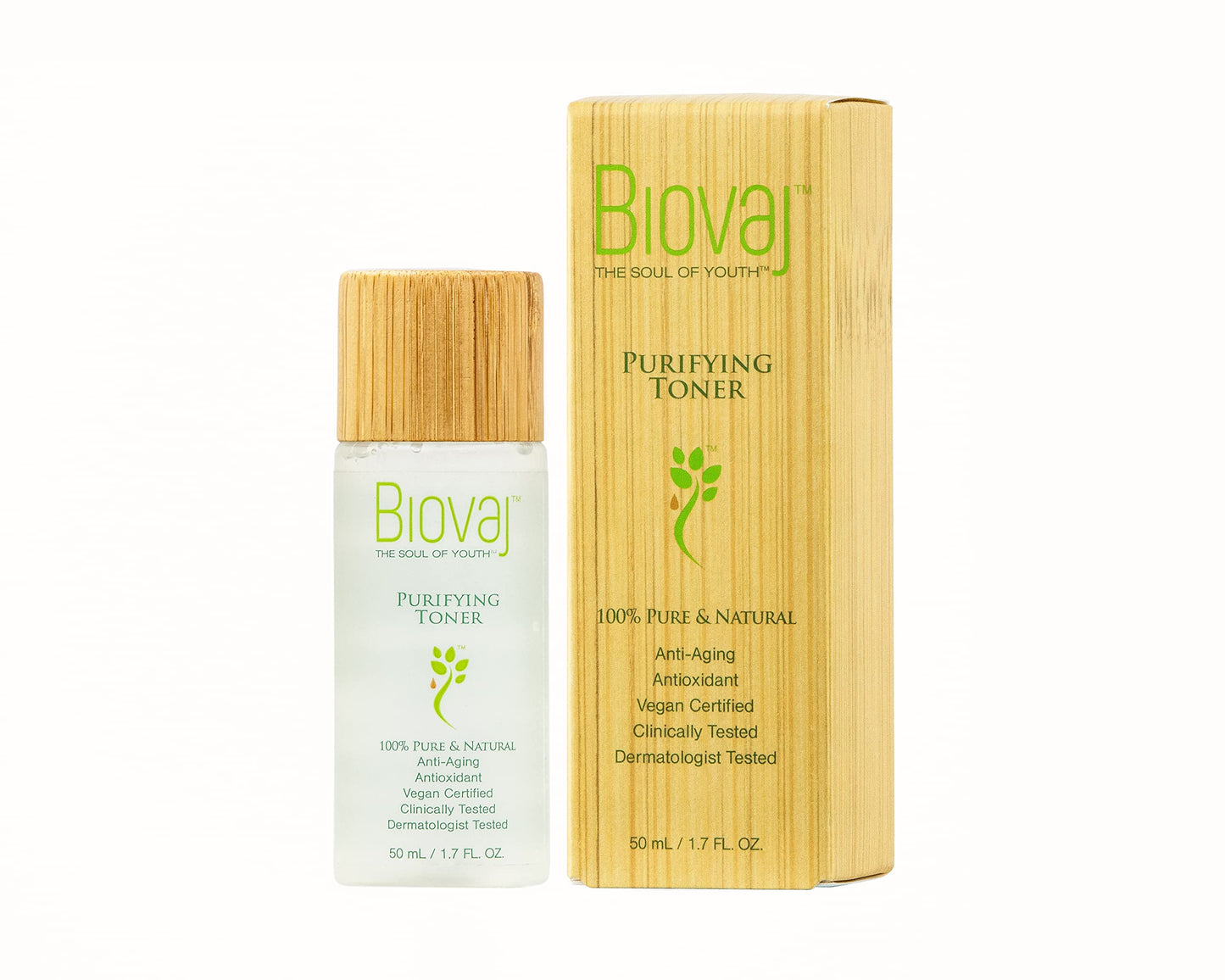 Biovaj Purifying Toner-100% Natural Clean Facial Toner for the Skin pH Balance & Pores, Soothes, Tones, Anti-Aging, Botanical, Vegan Certified, Cruelty-Free, Clinically Tested, All Skin Types