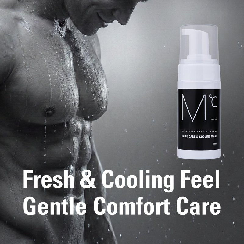 Mdoc Men’s Intimate Wash, Cooling Intimate Foam Cleanser with Menthol & Peppermint, Gentle Daily Care for Sensitive Skin, 100ml