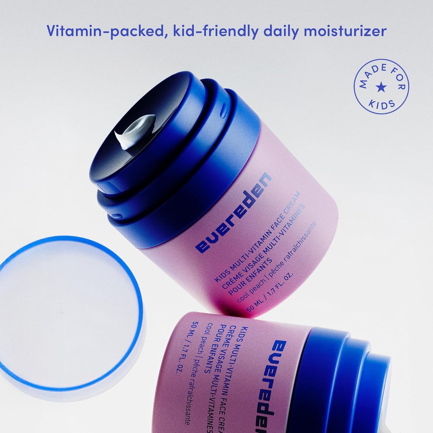 Evereden Kids Face Cream - Cool Peach 1.7 oz | Non-Toxic Moisturizer for Sensitive Skin