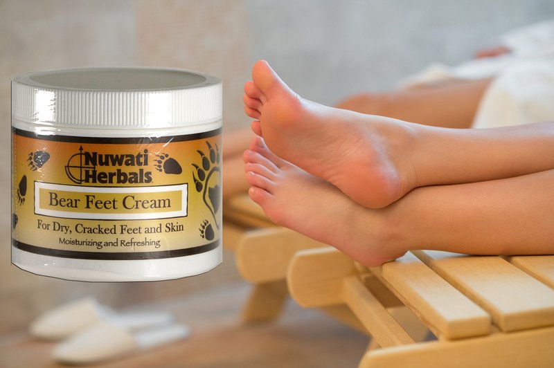 Nuwati Herbals - Bear Feet Cream - Herbal Moisturizer for Dry Cracked Feet and Skin, 4 ounces