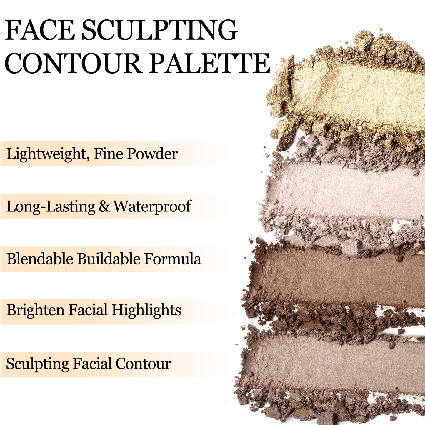 Erinde Cool Toned Contour Palette, Taupe Grey Contour Powder for Fair Pale Light Cool Skin Tones, Lightweight, Ultra-Blendable, Multiuse Goth Contouring Face Sculpting Bronzer Makeup, 01 Gray Brown